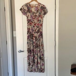 Short Sleeve Hi-Low Maxi Dress